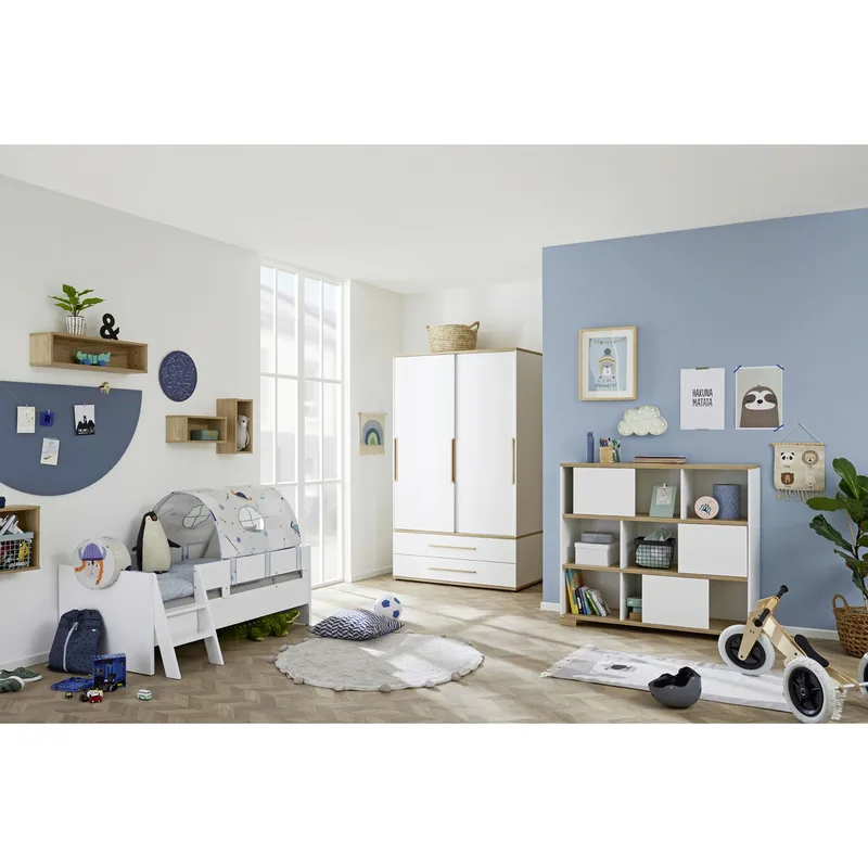 Standregal Yolanda, 9 Fächer van Paidi in Wit, Naturel, 127 × 113 mm – productfoto