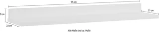 Wandregal in verschiedenen Farben, 95 cm Breite, Schweberegal, stabiles Hängeregal aus Holz, 20 Kg Tragkraft, Wandboard van Paidi in Wit – productfoto 2 van 2