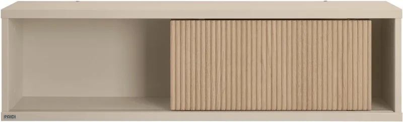 Wandregal JONTE in Beige mit Schiebetür & 2 Fächern, Hängeregal, 20 Kg Tragkraft, Wandboard van Paidi in Beige, Bruin – productfoto 3 van 5