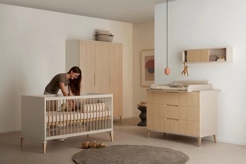 Wandregal JONTE in Beige mit Schiebetür & 2 Fächern, Hängeregal, 20 Kg Tragkraft, Wandboard van Paidi in Beige, Bruin – productfoto 2 van 5