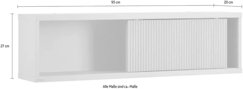 Wandregal JONTE in Beige mit Schiebetür & 2 Fächern, Hängeregal, 20 Kg Tragkraft, Wandboard van Paidi in Beige, Bruin – productfoto 5 van 5