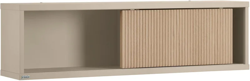 Wandregal JONTE in Beige mit Schiebetür & 2 Fächern, Hängeregal, 20 Kg Tragkraft, Wandboard van Paidi in Beige, Bruin – productfoto 1 van 5