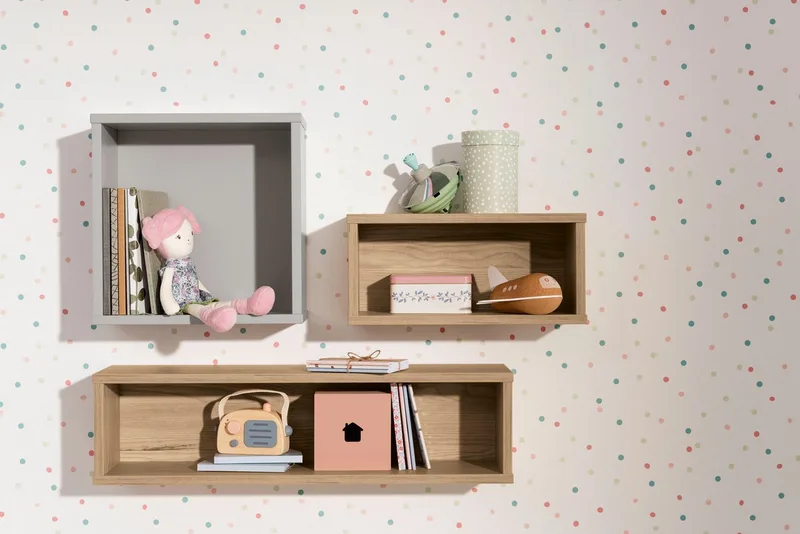Wandregal Wandbox L/H, viele Farbvarianten, längs und hochkant montierbar van Paidi in Beige – productfoto 1 van 5