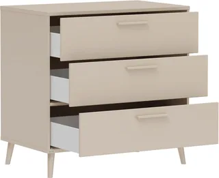 Wickelkommode EEFJE in Beige, 3 Schubladen mit Soft-Close, verschiedene Ausführungen, langlebige Kommode, geprüfte Sicherheit, Wickeltisch aus Holz van Paidi in Beige, Bruin – productfoto 4 van 5