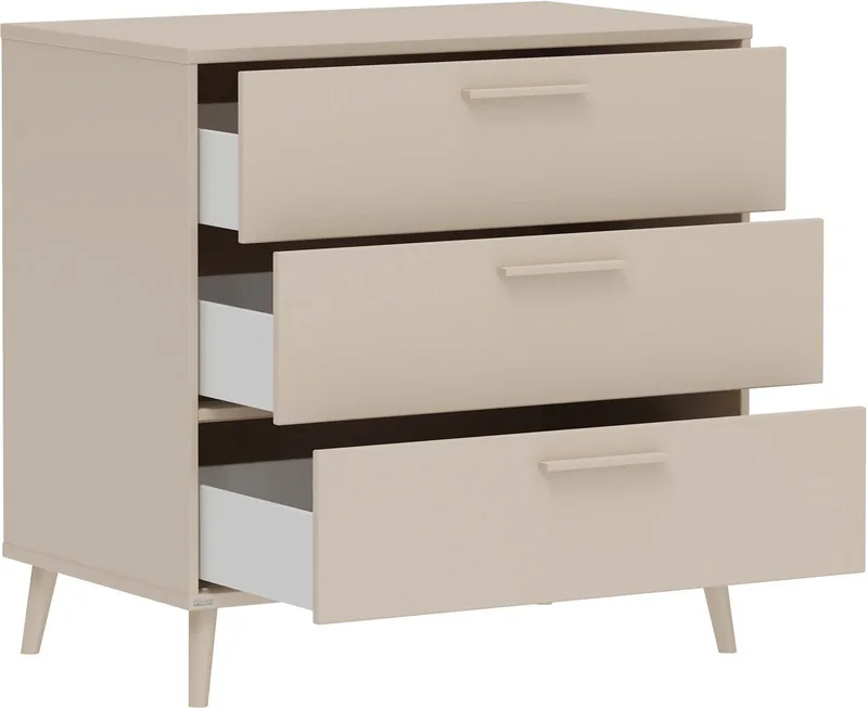 Wickelkommode EEFJE in Beige, 3 Schubladen mit Soft-Close, verschiedene Ausführungen, langlebige Kommode, geprüfte Sicherheit, Wickeltisch aus Holz van Paidi in Beige, Bruin – productfoto 4 van 5