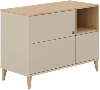 Wickelkommode MILA & BEN Steiff by PAIDI in Tür und 2 Schubladen, Push-to-open, Soft-Close, stabile Kommode mit Massivholz-Füßen von Paidi in Beige – Produktfoto 2 von 5