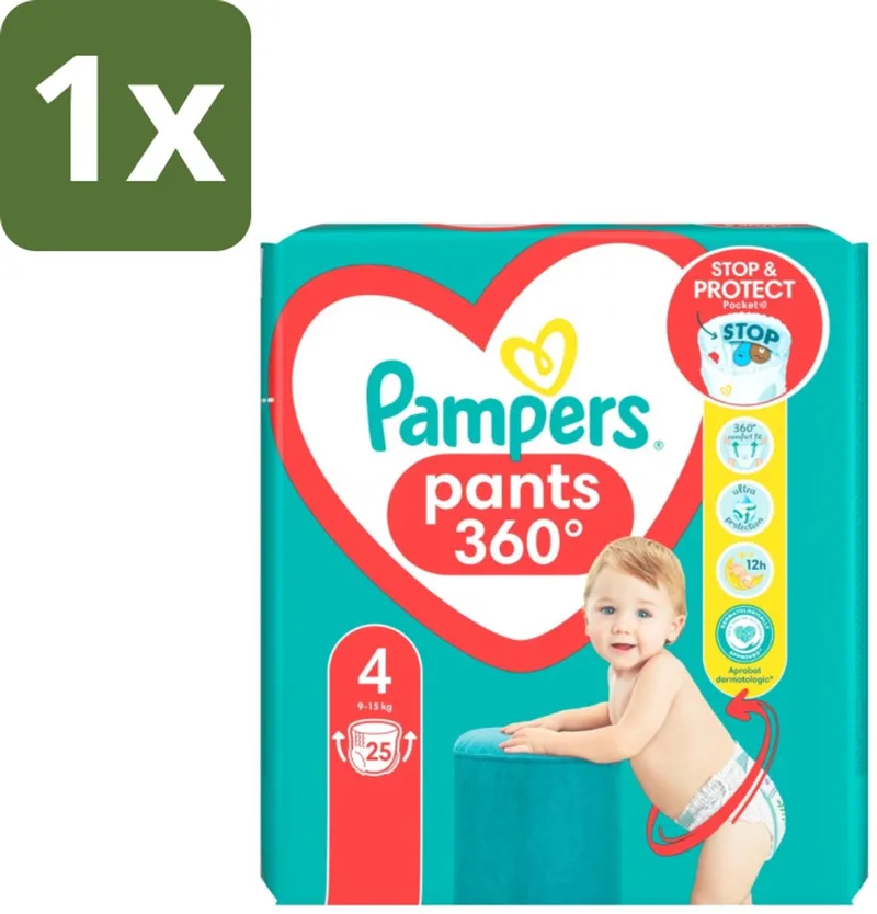 1 x Pampers – Luierbroekjes – Baby Dry Pants Maat 4 – 25 Luiers - Baby Luier - Droge Luier - Luier Voor Baby - Luier Maat 4 - Luier Voor 9-14 Kg by Pampers – product photo