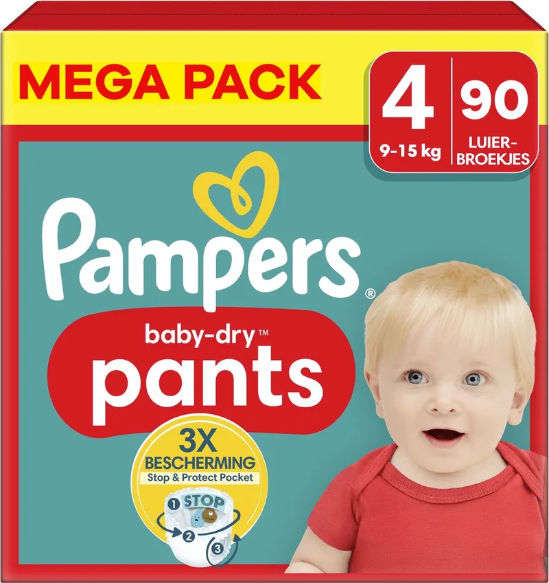 1 x Pampers – Luierbroekjes – Baby Dry Pants Maat 4 – 90 Luiers - Baby Luier - Luierbroek - Droge Luier - Luier Voor Baby - Luier Voor Kind by Pampers – product photo