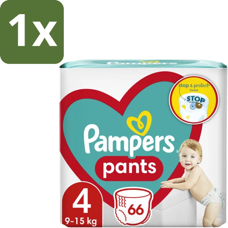 1 x Pampers – Luierbroekjes – Pants Maat 4 – 66 Luiers - Luier Broekje - Luier Voor Baby - Luier Voor Peuters - Actieve Baby - Droge Luier från Pampers – produktbild