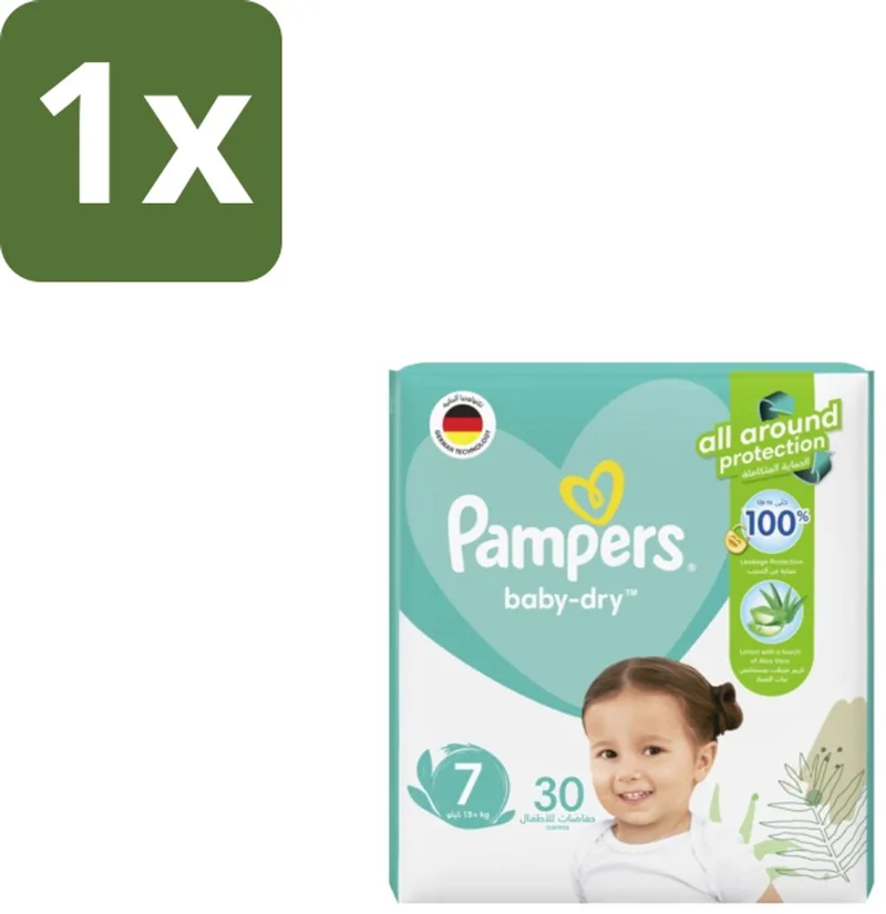 1 x Pampers – Luiers – Active Baby Dry Maat 7 – 30 Luiers - Luiers Voor Baby - Droge Huid - Comfortabele Luiers - Langdurige Droogheid - Peuters Luiers by Pampers – product photo