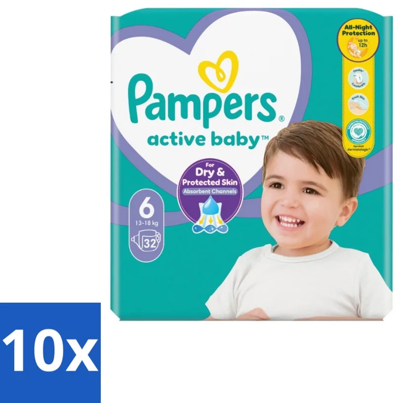 10 x Pampers – Luiers – Active Baby Maat 3 (6-10 kg) – 90 Luiers - Luiers Voor Baby - Droge Luiers - Baby Droogheid - Droge Luiers Voor Baby - Droge Luiers 3 Maat de Pampers – photo produit