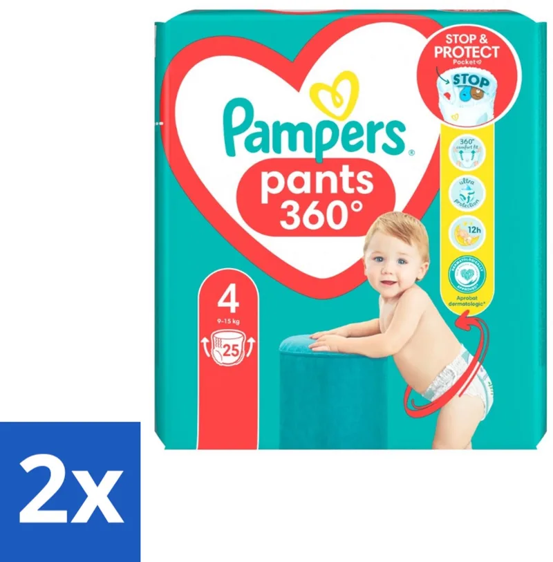 2 x Pampers – Luierbroekjes – Baby Dry Pants Maat 4 – 25 Luiers - Baby Luier - Droge Luier - Luier Voor Baby - Luier Maat 4 - Luier Voor 9-14 Kg från Pampers – produktbild