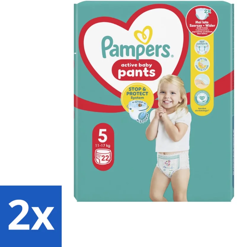 2 x Pampers – Luierbroekjes – Baby Dry Pants Maat 5 – 22 Luiers - Baby Luier - Droge Luier - Luierbroek - Kind Luier - Droge Luierbroek från Pampers – produktbild