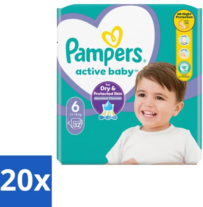 20 x Pampers – Luiers – Active Baby Maat 3 (6-10 kg) – 90 Luiers - Luiers Voor Baby - Droge Luiers - Baby Droogheid - Droge Luiers Voor Baby - Droge Luiers 3 Maat de Pampers – photo produit