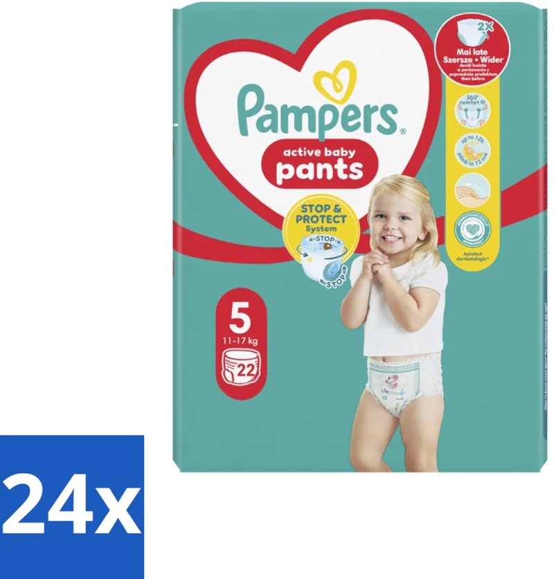 24 x Pampers – Luierbroekjes – Baby Dry Pants Maat 5 – 22 Luiers - Baby Luier - Droge Luier - Luierbroek - Kind Luier - Droge Luierbroek de Pampers – photo produit