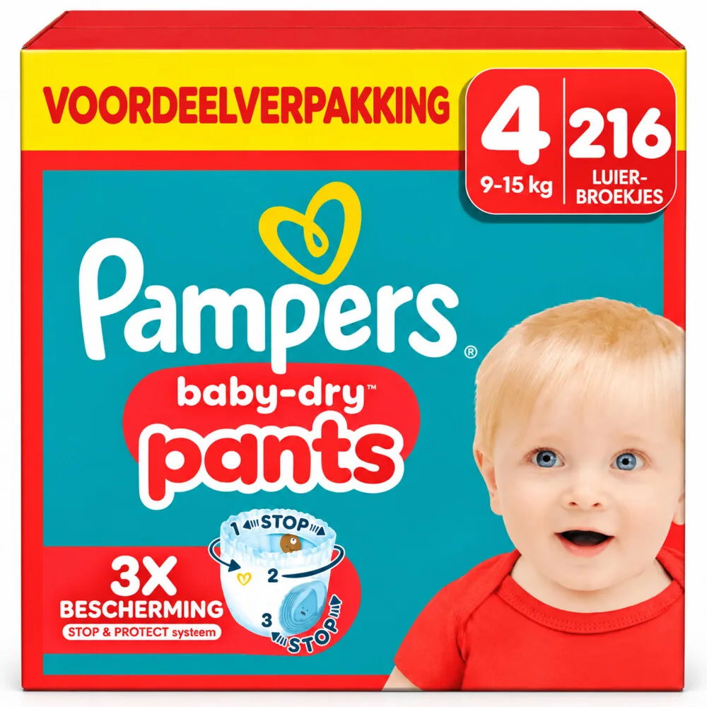2x Pampers Baby Dry Luierbroekjes Maat 4 (9-15 kg) 108 stuks by Pampers – product photo