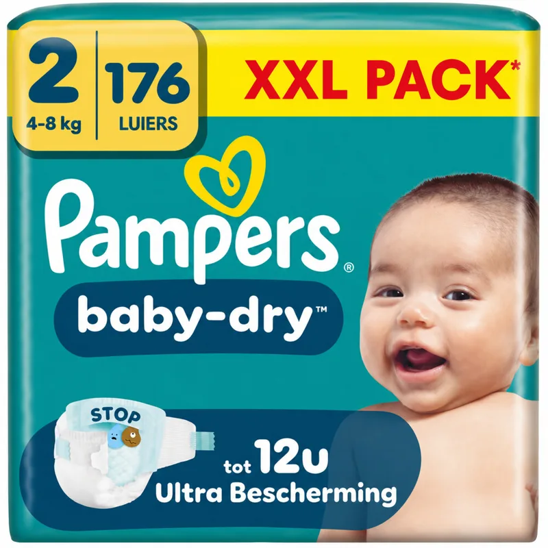 2x Pampers Baby Dry Luiers Maat 2 (4-8kg) 88 stuks von Pampers – Produktfoto