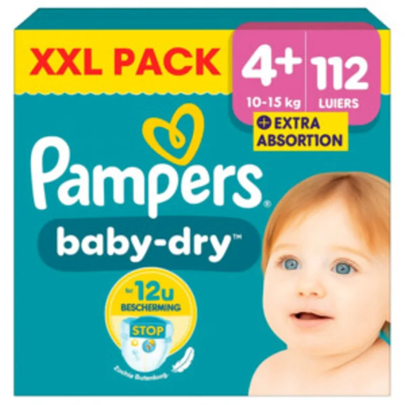 2x Pampers Baby Dry Luiers Maat 4+ (10-15 kg) 56 stuks de Pampers – photo produit