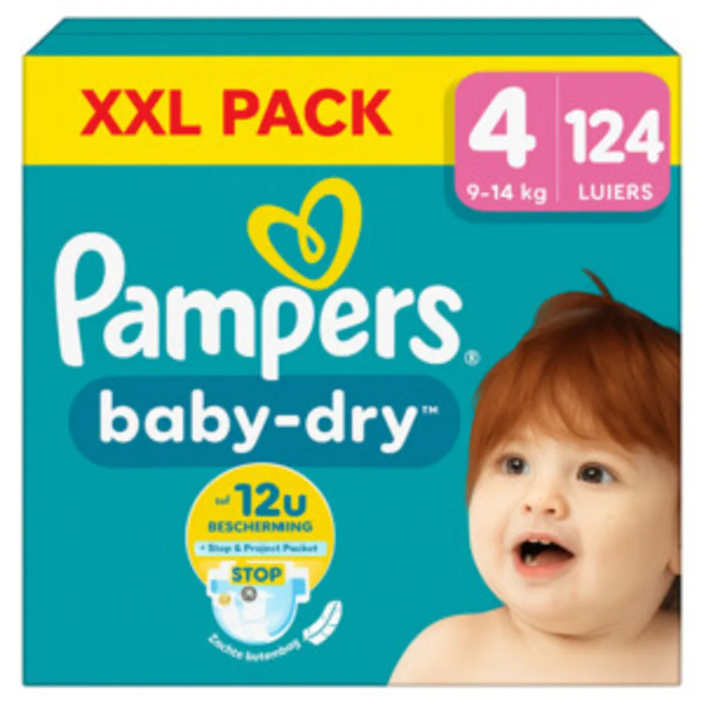 2x Pampers Baby Dry Luiers Maat 4 (9-14 kg) 62 stuks von Pampers – Produktfoto