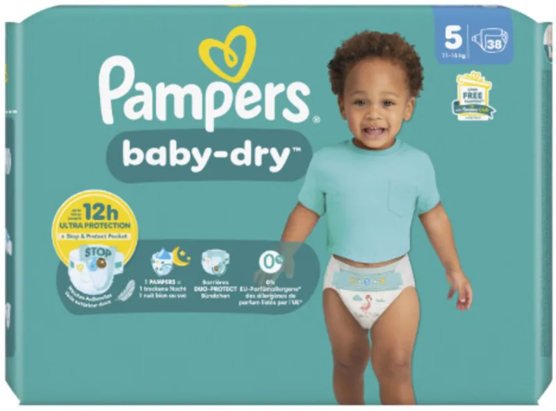 2x Pampers Baby Dry Luiers Maat 5 (11-16kg) 38 stuks by Pampers – product photo
