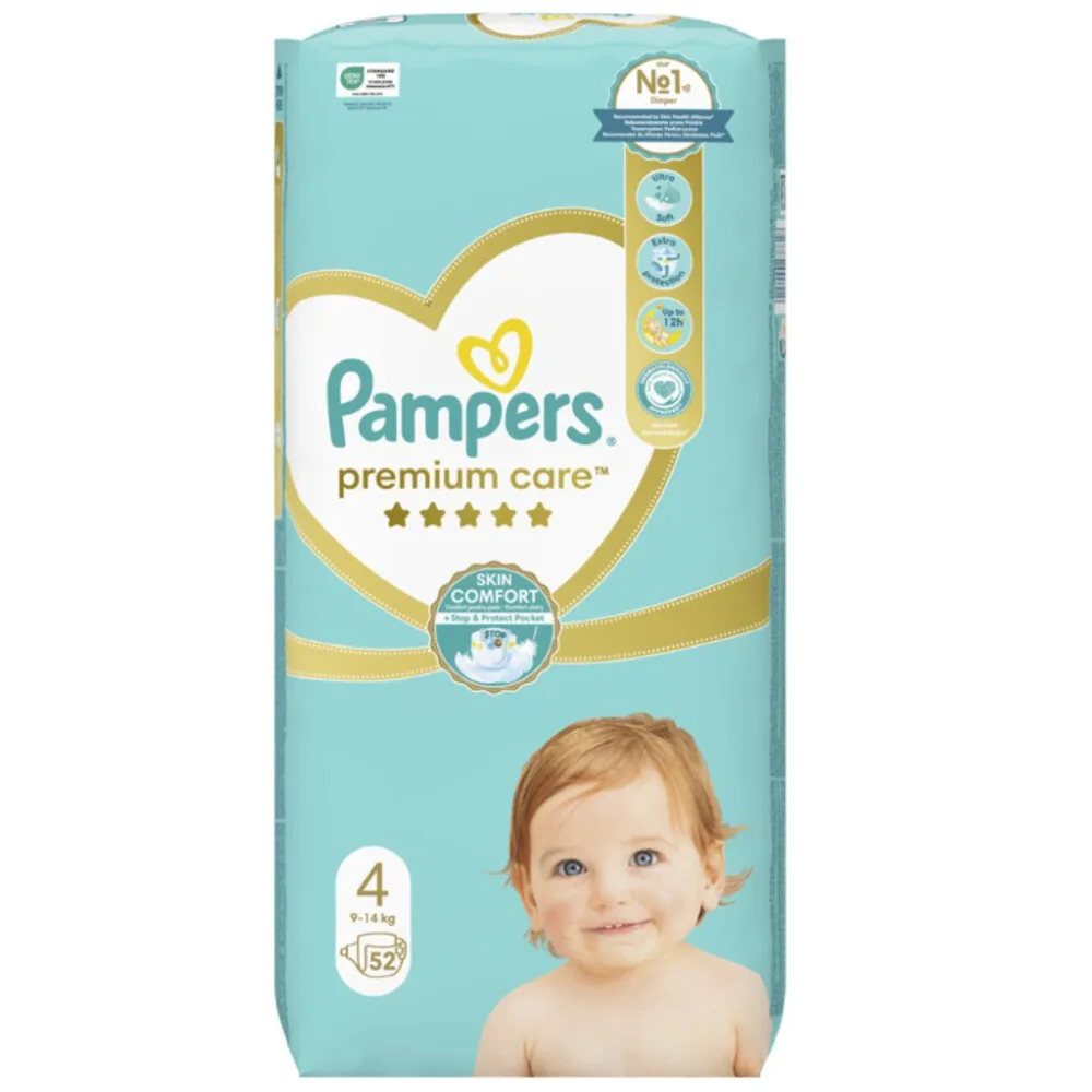 2x Pampers Premium Care Luiers Maat 4 (9-14kg) 52 stuks från Pampers – produktbild