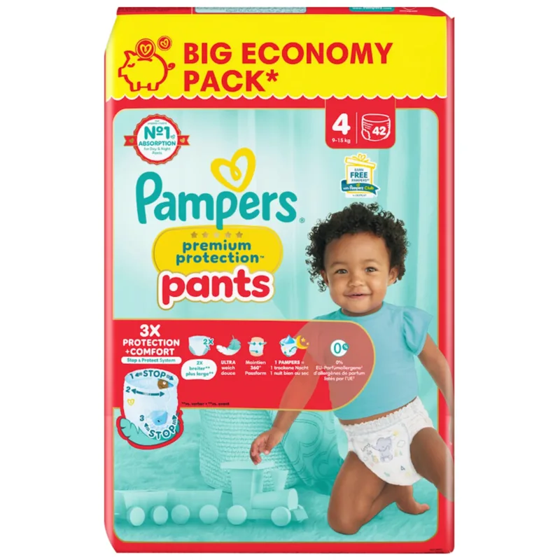 2x Pampers Premium Protection Luierbroekjes Maat 4 (9-15kg) 42 stuks van Pampers – productfoto