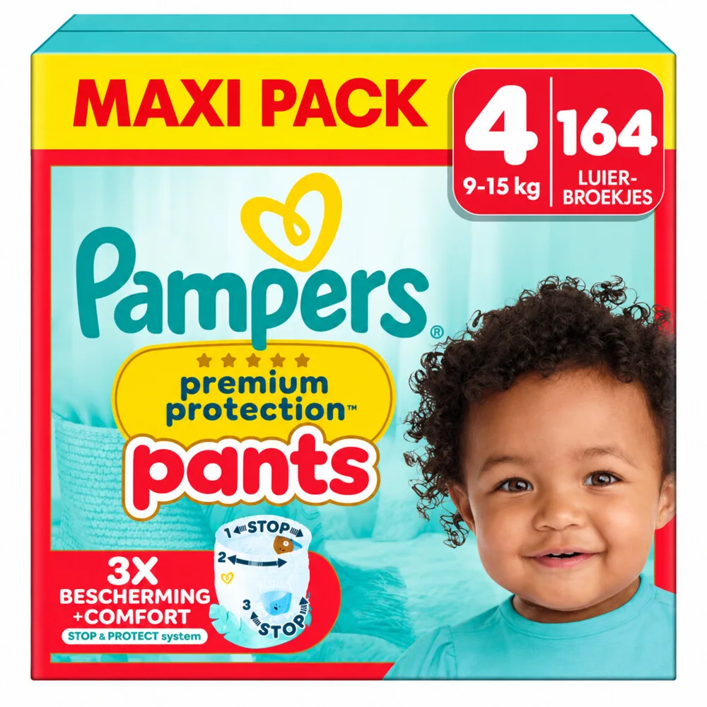 2x Pampers Premium Protection Luierbroekjes Maat 4 (9-15kg) 82 stuks von Pampers – Produktfoto