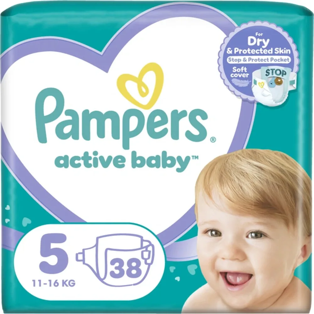 3x Pampers Active Baby Luiers Maat 5 (11-16 kg) 38 stuks från Pampers – produktbild