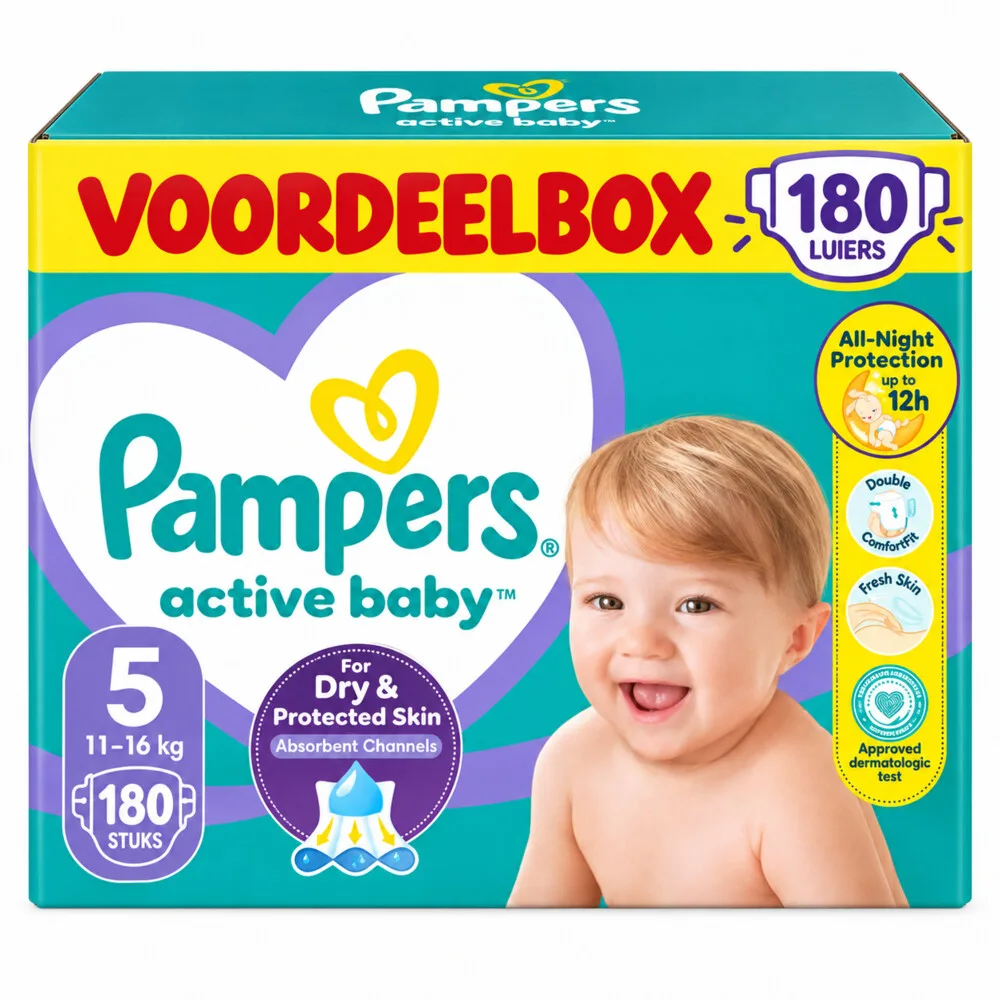 3x Pampers Active Baby Luiers Maat 5 (11-16kg) 60 stuks by Pampers – product photo