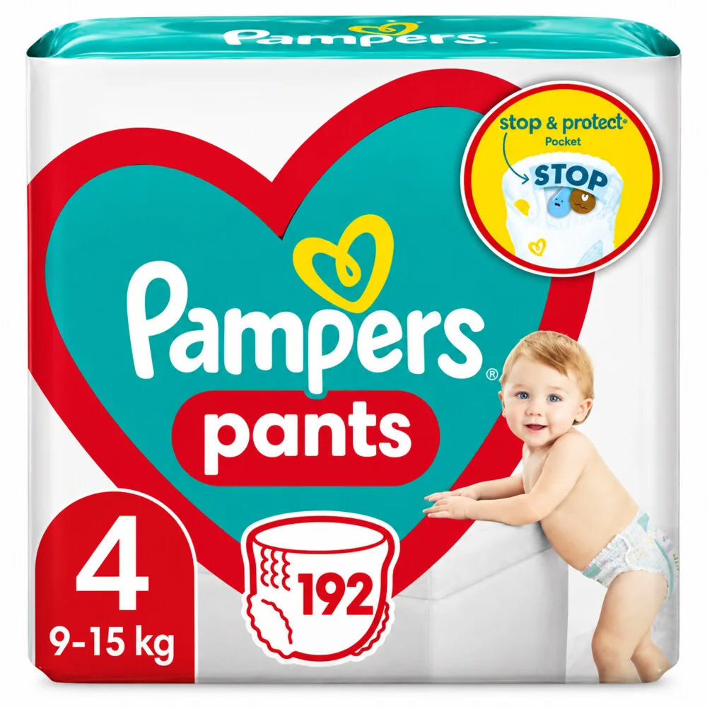 4x Pampers Active Baby Luierbroekjes Maat 4 (9-15kg) 48 stuks fra Pampers – produktbillede