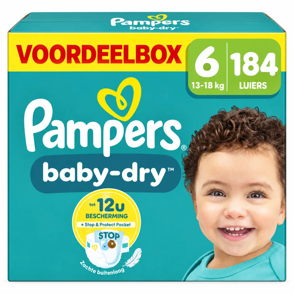 4x Pampers Baby Dry Luiers Maat 6 (13-18 kg) 46 stuks fra Pampers – produktbillede