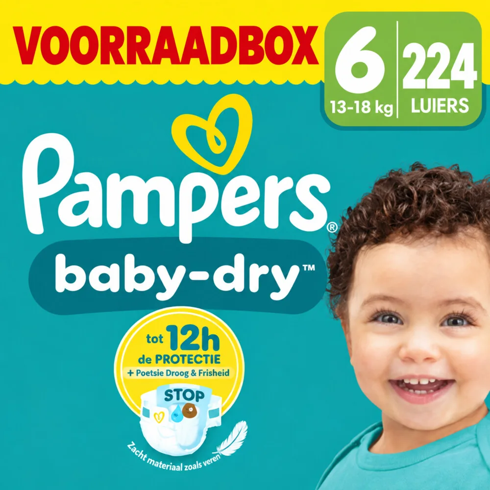 4x Pampers Baby Dry Luiers Maat 6 (13-18kg) 56 stuks von Pampers – Produktfoto