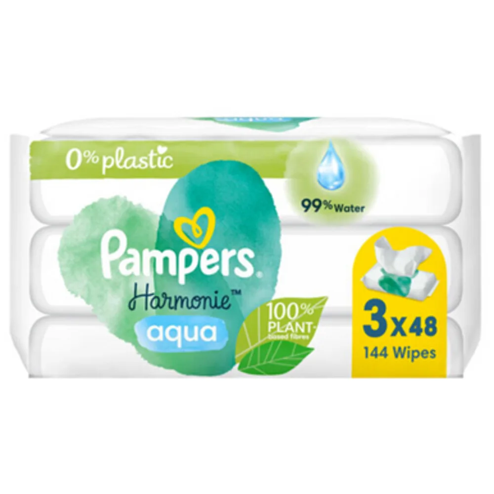 4x Pampers Billendoekjes Harmonie Aqua 3 stuks de Pampers – photo produit