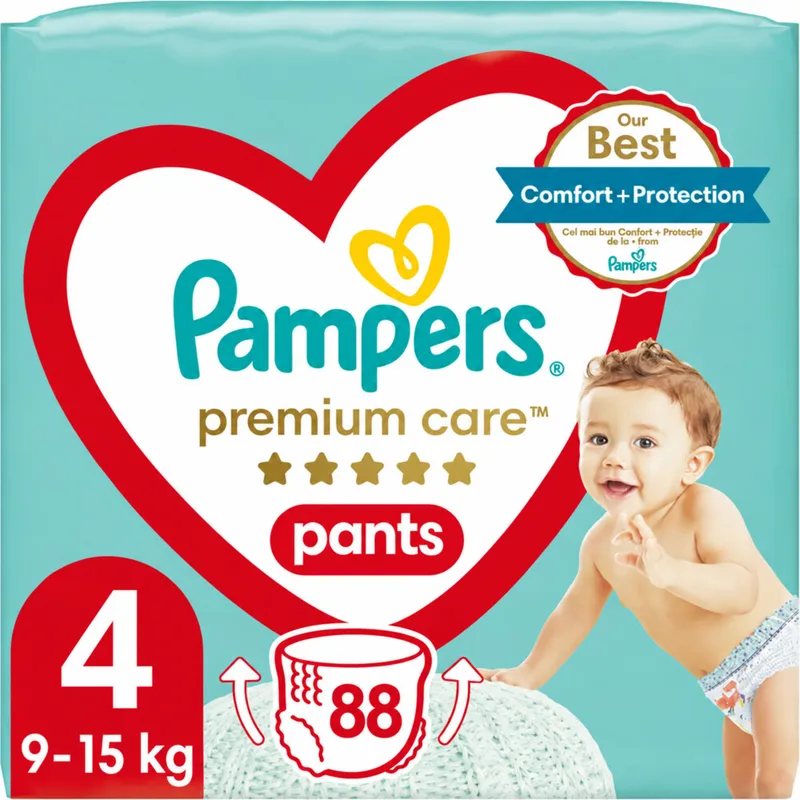 4x Pampers Premium Care Luierbroekjes Maat 4 (9-15kg) 22 stuks von Pampers – Produktfoto