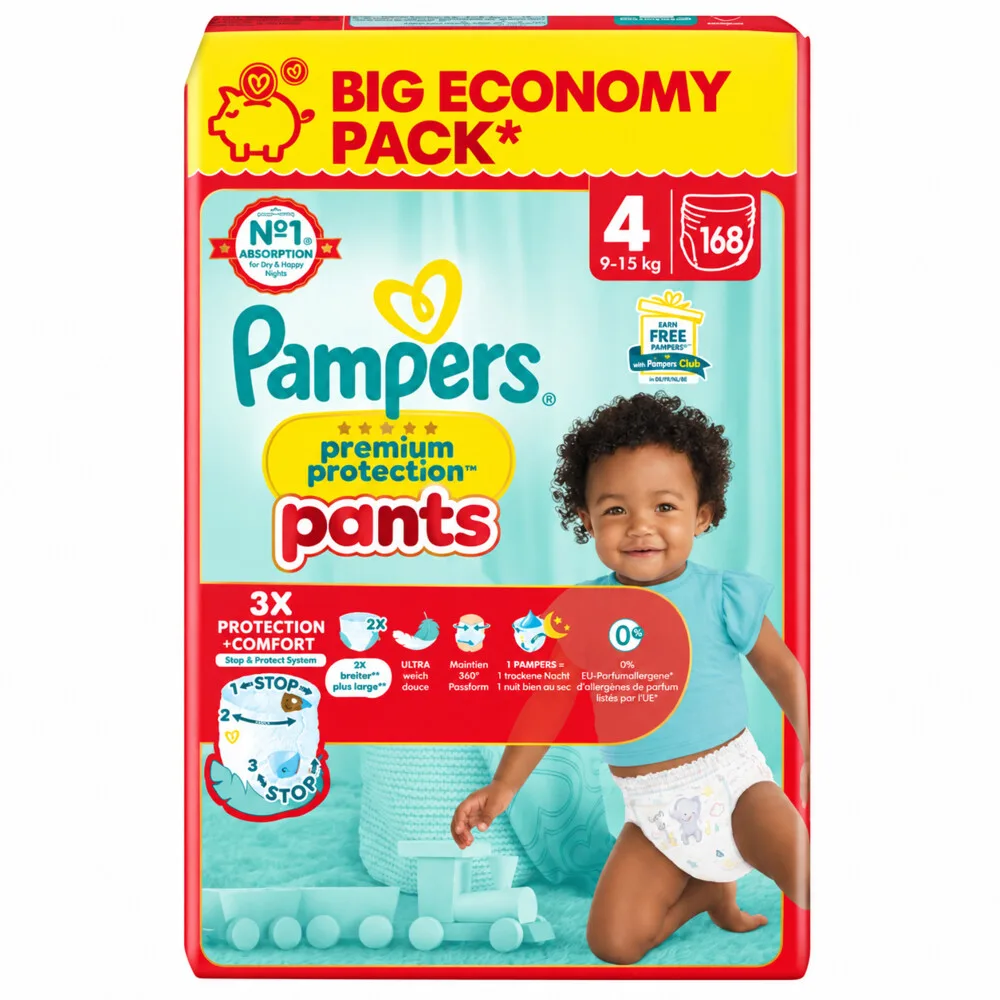 4x Pampers Premium Protection Luierbroekjes Maat 4 (9-15kg) 42 stuks de Pampers – photo produit