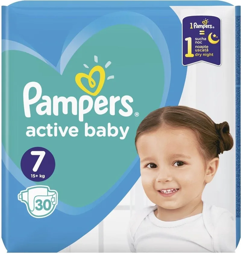 Active Baby Dry Maat 7 – 30 Luiers van Pampers – productfoto