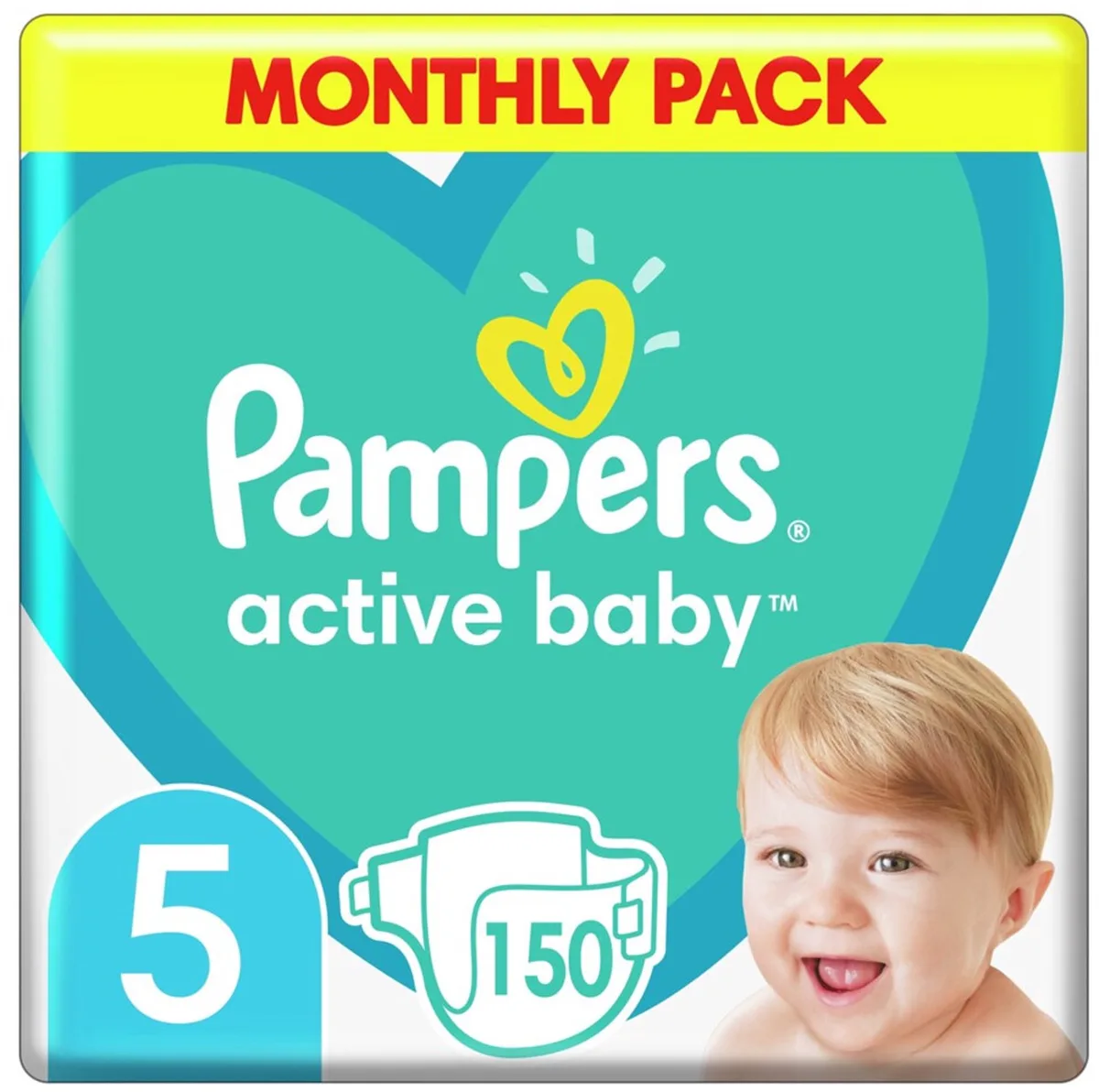 Active Baby Luiers Maat 5 (11-16 kg) 150 stuks fra Pampers – produktbillede
