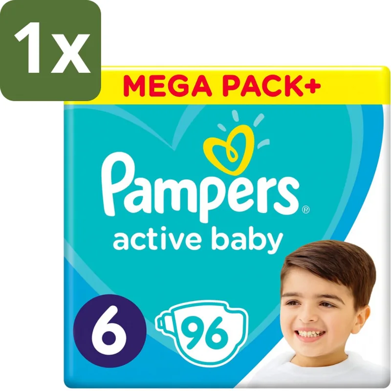 Active Baby - Luiers - Maat 6 (13-18 kg) - Extra Groot - 96 Luiers - 1 stuk van Pampers – productfoto