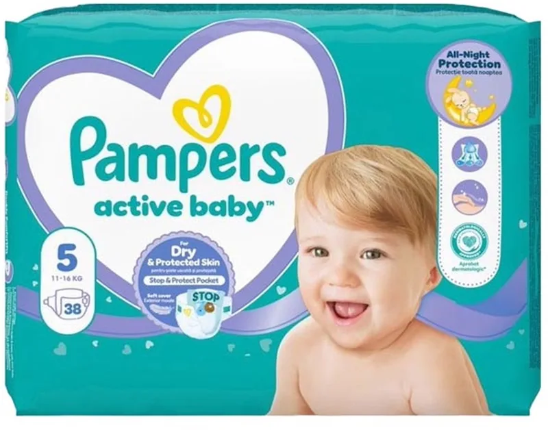 Active Baby - Maat 5 - Luiers - 11-16 kg - 38 Stuks van Pampers – productfoto