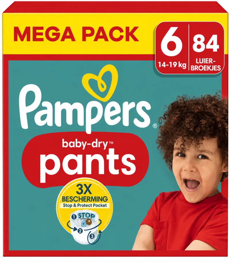 Baby Dry Luierbroekjes Maat 6 (13-19 kg) 84 stuks van Pampers – productfoto