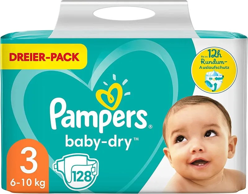 Baby-Dry - Luiers - 3 - 6-10 kg - 128st de Pampers – photo produit