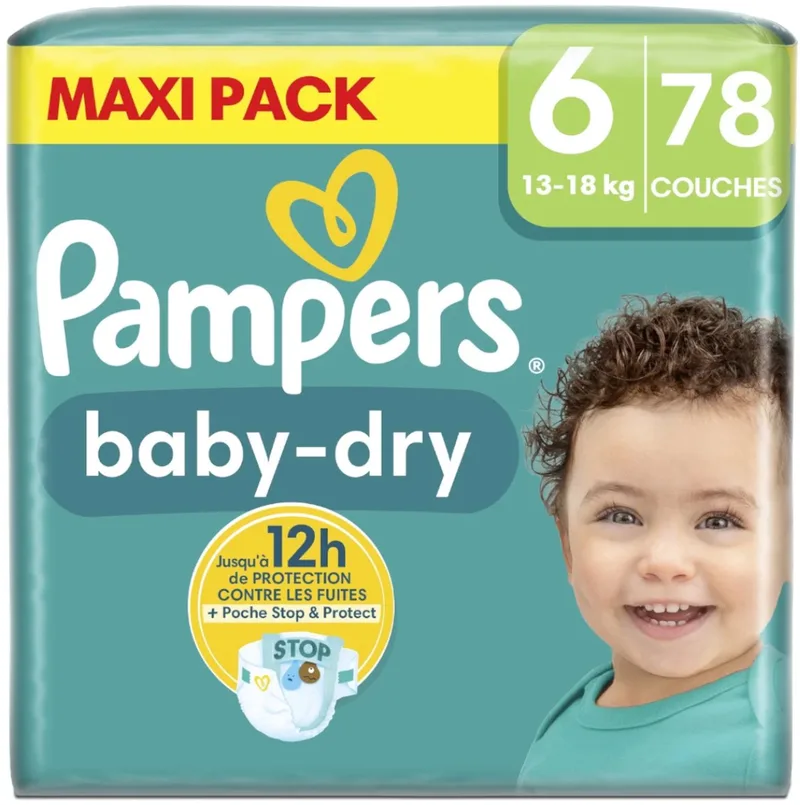 Baby-dry - luiers - 78st - N°6 (13-18kg) de Pampers – photo produit