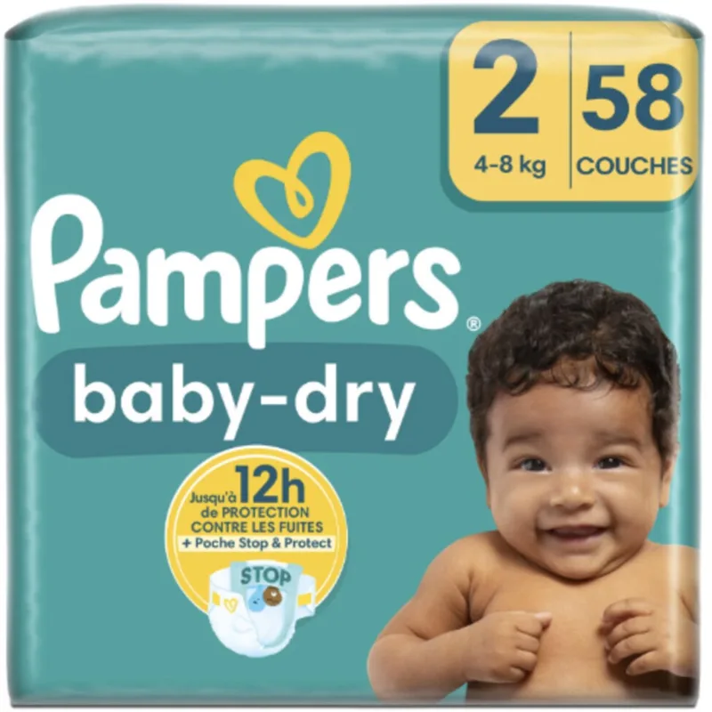Baby Dry Luiers Maat 2 (4-8 kg) - 58 stuks van Pampers – productfoto