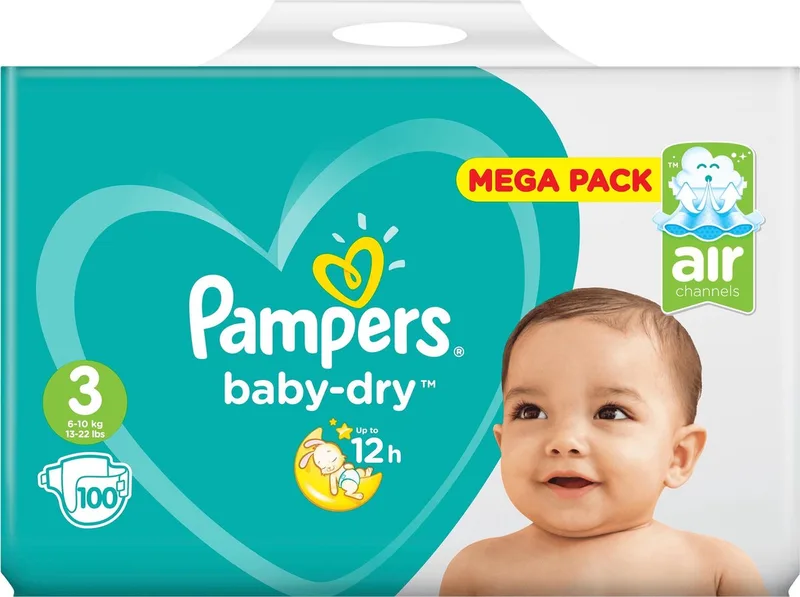 Baby-Dry Luiers - Maat 3 - 100 stuks by Pampers – product photo