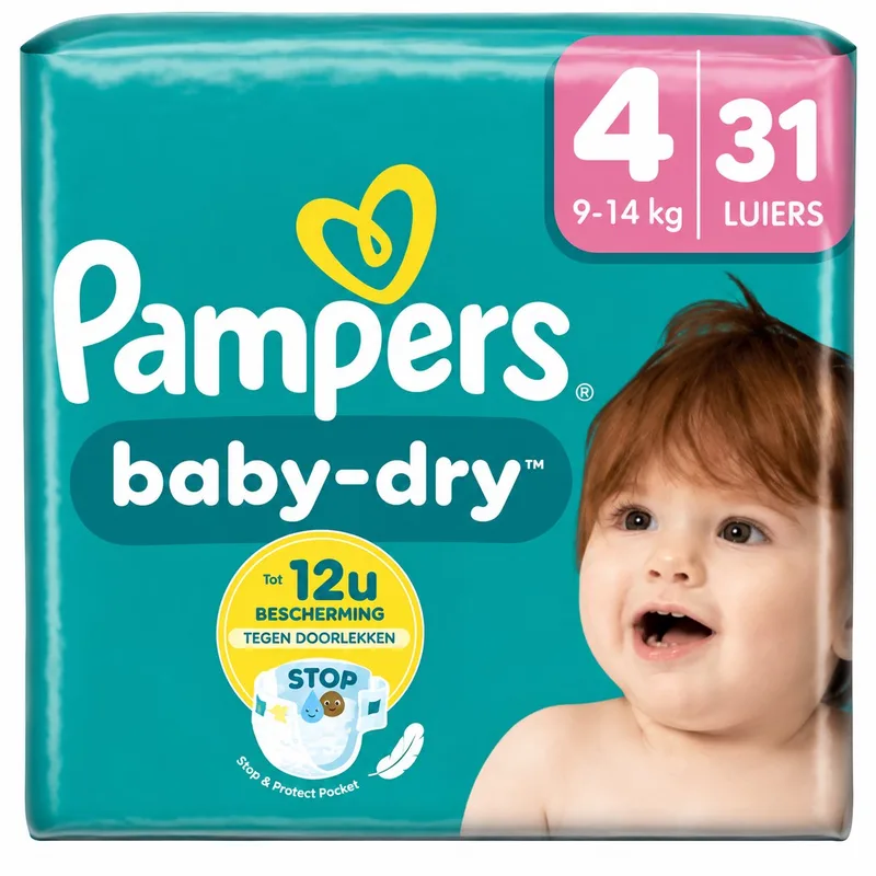 Baby Dry Luiers Maat 4 (9-14 kg) 30 stuks de Pampers – photo produit