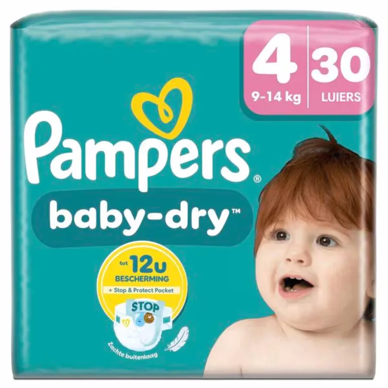 Baby Dry - Luiers - Maat 4 (9-14 kg) - 30 stuks de Pampers – photo produit