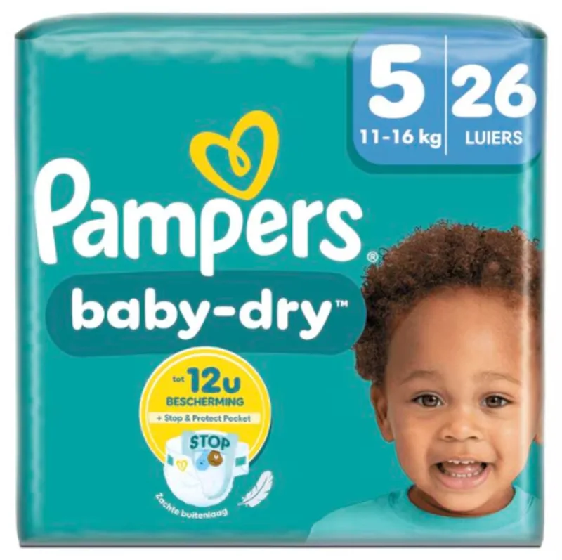 Baby Dry Luiers Maat 5 (11-16 kg) 26 stuks de Pampers – photo produit