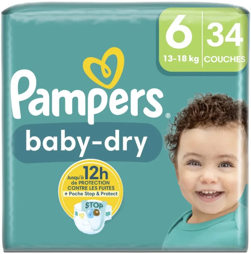 Baby Dry Luiers - Maat 6 (13-18 kg) - 136 stuks by Pampers – product photo