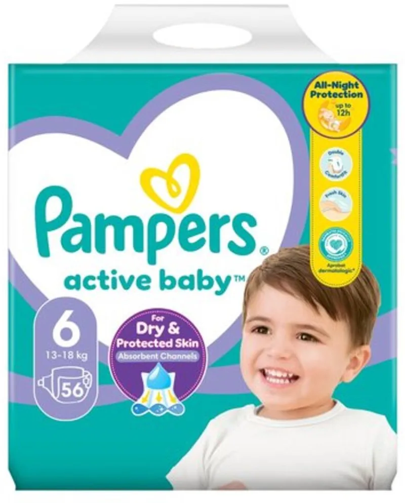 Baby-Dry Luiers - Maat 6 - 56 Stuks van Pampers – productfoto