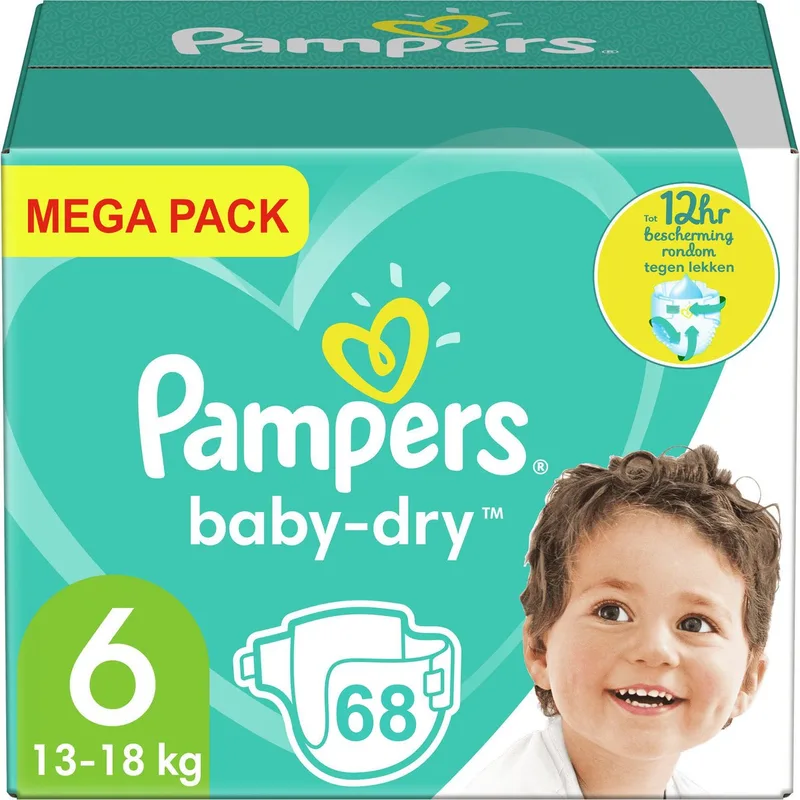 Baby Dry Luiers - Maat 6 - Mega Pack - 68 luiers by Pampers – product photo